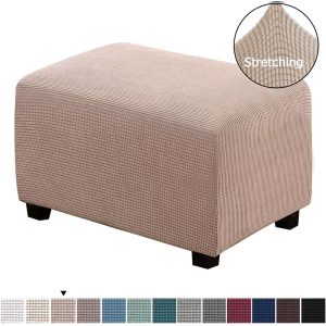 Sofa & Chair Coversillustration13 Ottoman Cover Rectangle Ottoman Slipcover Large Size Stretch Footstools Protector for Living Room Ottoman Prouf Cover