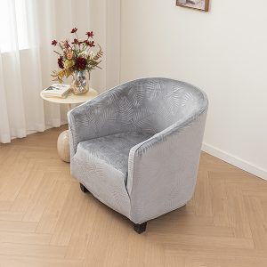 Wholesale Skid Resistance Furniture Protection Cover embossed Velvet Spandex Tub Chair Covers Sofa Slipcover Club Chair Cover