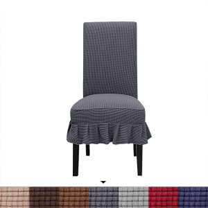 Sofa & Chair Coversillustration5 Wholesale Simple Style Polyester Spandex Jacquard Fabric Elastic Dining Chair Cover Universal Chair Set With Skirt