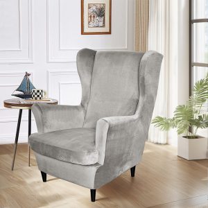 Sofa & Chair Coversillustration14 Wing Chair Cover Stretch velvet Design Wing Chair Covers Fitted Sofa Cover for Wing Chair