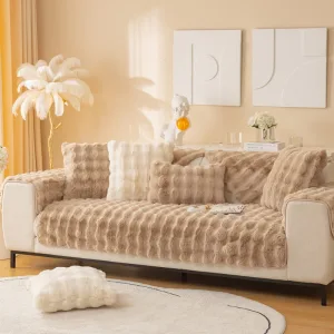 Sofa & Chair Coversillustration18 Custom sofa cushion manufacturer rabbit plush winter thickened non-slip