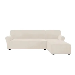 Productsillustration6 Lounge Removable Velvet 2 Pieces L-Shaped right Chaise +2 seater Sectional Sofa Slipcover
