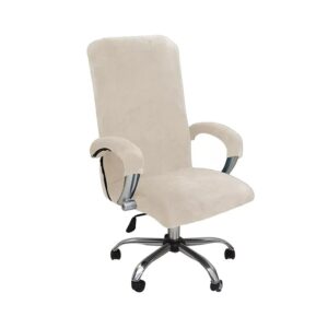 High elastic silver fox velvet office chair cov...