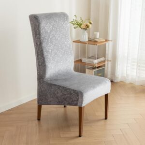 Funda para silla de respaldo alto de terciopelo con elástico, removible...
