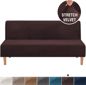 Housse de canapé Futon en velours Luxury Velvet Sofa Bed Cover Stretch Sofa...